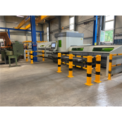 Impact protection railing | plug-in system | Crossbar made of  48 mm, | tube length 400 mm for center distance 500 mm | with fixing rods